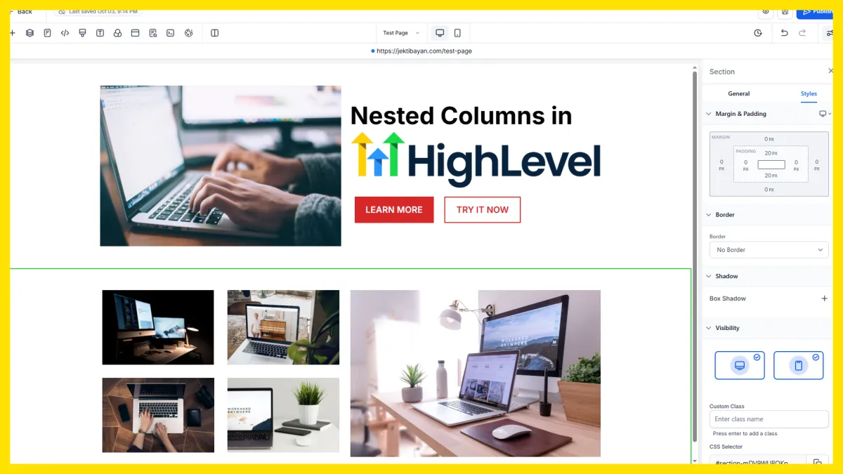 Game Changer in GHL Page Builder: Nest Rows and Columns Inside Columns