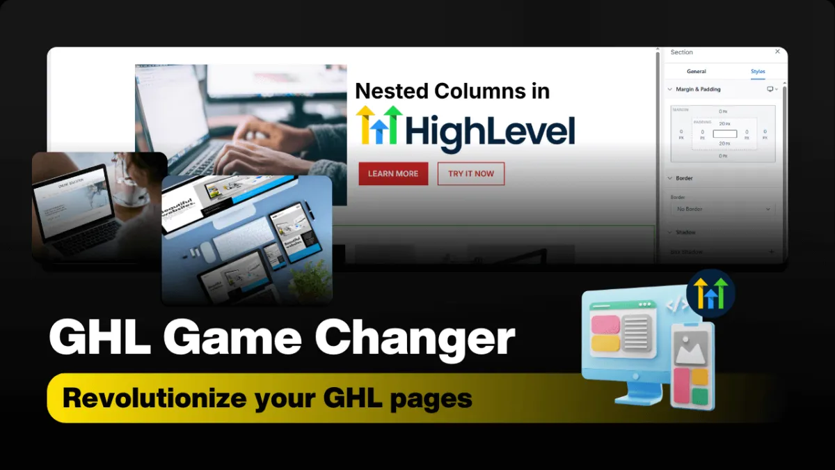 Game Changer in GHL Page Builder: Nest Rows and Columns Inside Columns
