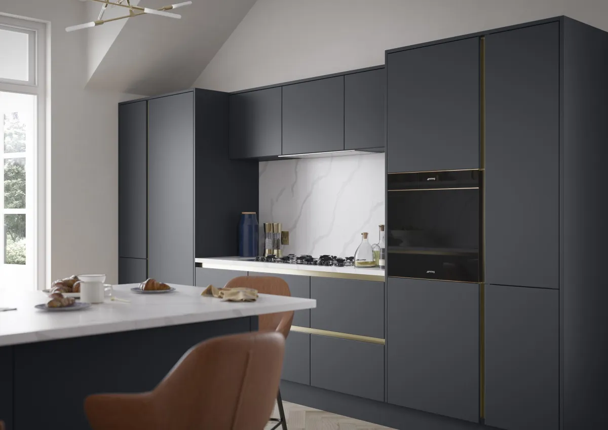 Kitchen dark blue modern. 