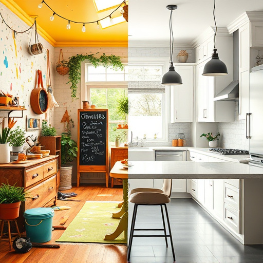 Alt text for the image: "Modern kitchen renovation scene in Cottonwood Heights, Utah, featuring a polished granite island at the center surrounded by gleaming steel appliances. The space is filled with soft natural light from large bay windows, highlighting creamy white cabinetry with sleek handles and sage green accents. An intricate geometric tile backsplash complements rich wooden flooring, while an antique cookbook stand with an open recipe book adds a whimsical touch. Stylized herbs in terracotta pots on the windowsill and a glimpse of the majestic Utah landscape outside enhance the inviting atmosphere. A modern coffee maker and a colorful bowl of ripe fruits add personality to the kitchen. The color palette includes soft whites, gentle greens, and warm wood tones, creating a peaceful yet sophisticated ambiance, captured in photorealistic detail."