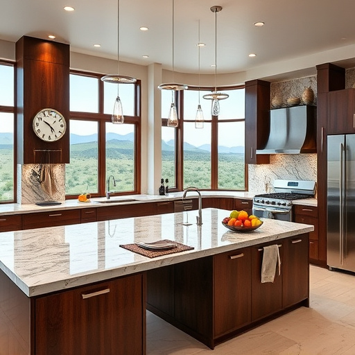 A cozy kitchen scene inspired by a small remodel in Millcreek, Utah, featuring a vintage-style island with Baroque carvings and a polished countertop. Hanging copper pots are displayed on an ornate pot rack above the island, illuminated by a beautifully designed chandelier that highlights Baroque details. The warm atmosphere suggests comfort and transformation, enhanced by decorative herb pots and a stack of colorful cookbooks beside a vintage spice rack. Traditional appliances blend with the decor, while open shelves showcase fine china and hand-painted pottery, adding personality. Natural light streams through a quaint window adorned with lace curtains, illuminating the rich, earthy walls and gold accents reminiscent of Baroque opulence. Framed botanical prints and a patterned tile backsplash in deep blues and golds complete the look, inviting viewers into a space where Old World elegance meets contemporary cooking joy, inspiring potential kitchen remodels.