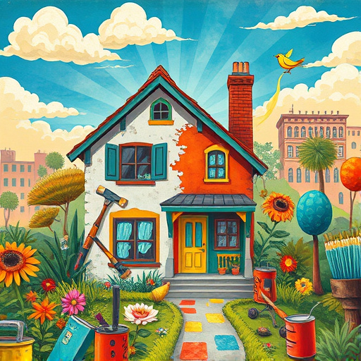 Alt text: A luxurious modern kitchen remodel in Lehi, Utah, showcasing high-end appliances and sleek cabinetry. The polished marble countertop reflects soft ambient light, centered around a large island with stylish bar stools and a vibrant vase of fresh herbs and colorful fruits. The inviting atmosphere combines warmth and sophistication, featuring intricate artisanal tile patterns on the unique backsplash and a rustic wooden beam overhead. A whimsical coffee station with quirky mugs and colorful spice jars adds a playful touch. The scene is bathed in soft morning light from expansive windows, revealing the serene Utah landscape of rolling hills and distant mountains, complemented by a color palette of warm golds, soft earth tones, and rich jewel tones, embodying elegance and homely charm.