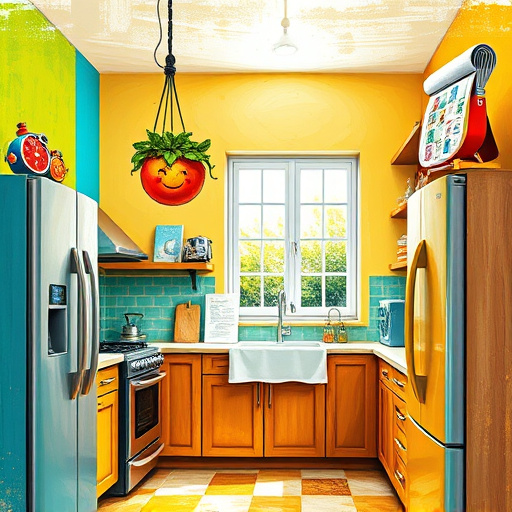 Alt Text: A blog cover image depicting an organized kitchen renovation scene. The layout features sleek cabinetry, a modern island, and high-end appliances. A large whiteboard filled with notes, diagrams, and colorful charts illustrates costs and budget management. Whimsical kitchen utensils lean against the countertop, and a vibrant fruit bowl overflows with colorful produce next to an expense list. A softly glowing pendant light casts a warm ambiance. The background showcases an airy open layout with pastel-colored walls and a cozy seating area, suggesting a comfortable space for planning renovations. The color palette combines soothing whites and soft greys with vibrant accents, creating a blend of professionalism and warmth.