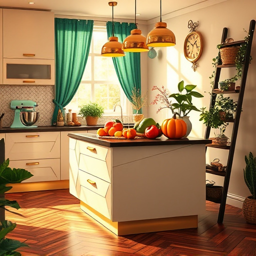 Alt text: A Renaissance-style cover image featuring an array of luxury countertop replacements, including polished marble, rich granite, and sleek quartz, artfully displayed on an antique wooden table. Soft, natural light illuminates the scene through an ornate window, enhancing the beauty of the materials. Surrounding the samples are craftsmanship tools like chisels, measuring tapes, and a fine brush, suggesting an artisan workshop atmosphere. The elegant kitchen backdrop features high ceilings adorned with intricate frescoes, creating a sophisticated mood. Vibrant, oversized oranges and lemons in fruit bowls add a touch of freshness, complemented by whimsical floral arrangements in antique vases. The color palette of soft earth tones, rich greens, and warm golds creates a serene yet luxurious ambiance, inviting viewers into the world of high-quality countertop renovations.
