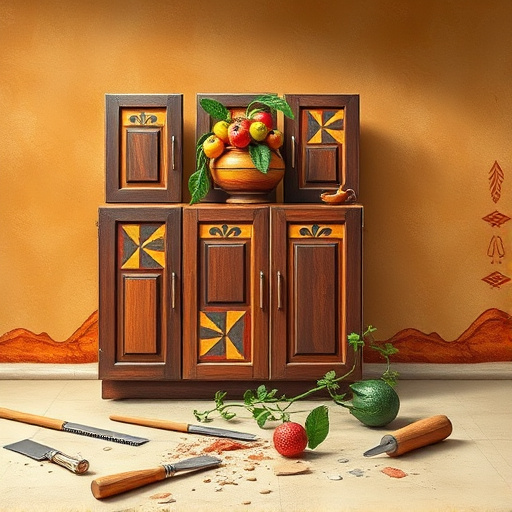 Minimalist blog cover image depicting a spacious kitchen layout optimized for functionality in Cottonwood Heights, Utah. The kitchen features clean lines, sleek cabinets, and a central island that enhances flow. The color palette includes soft earth tones, with muted greens and warm neutrals, creating a calm and professional yet approachable mood. Quirky details such as a whimsical wall clock shaped like a frying pan and a playful potted herb garden on the window sill labeled for basil and rosemary add charm. Large windows in the background offer a faint view of the Wasatch Mountains, connecting indoor space to the serene outdoors. Minimalistic outlines of common kitchen utensils hang on the wall, maintaining a clean aesthetic while reinforcing the theme of organized kitchen spaces in a picturesque Utah setting.