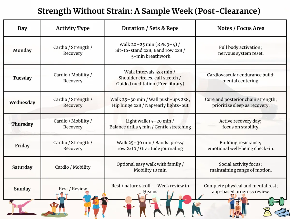 Safe exercises after heart surgery, regain strength without risk.