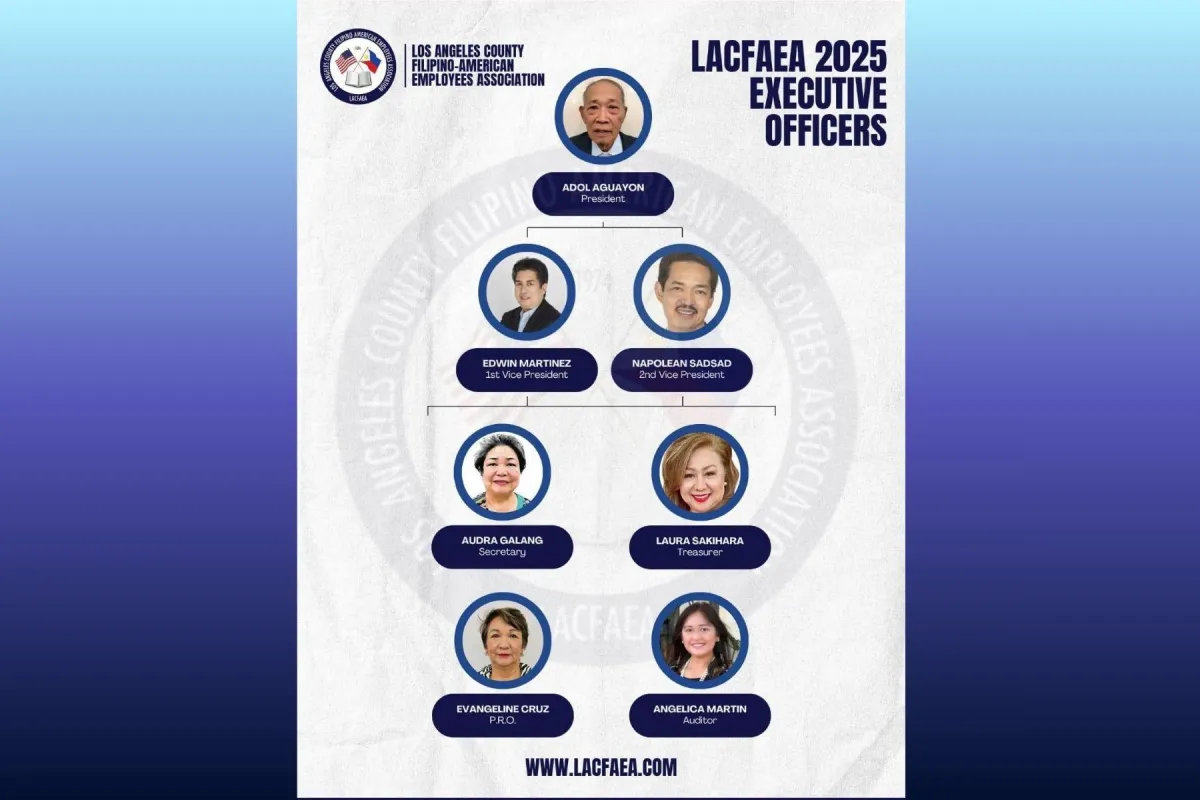 Oldest Fil-Am Employees Organization In LA Elects New officers