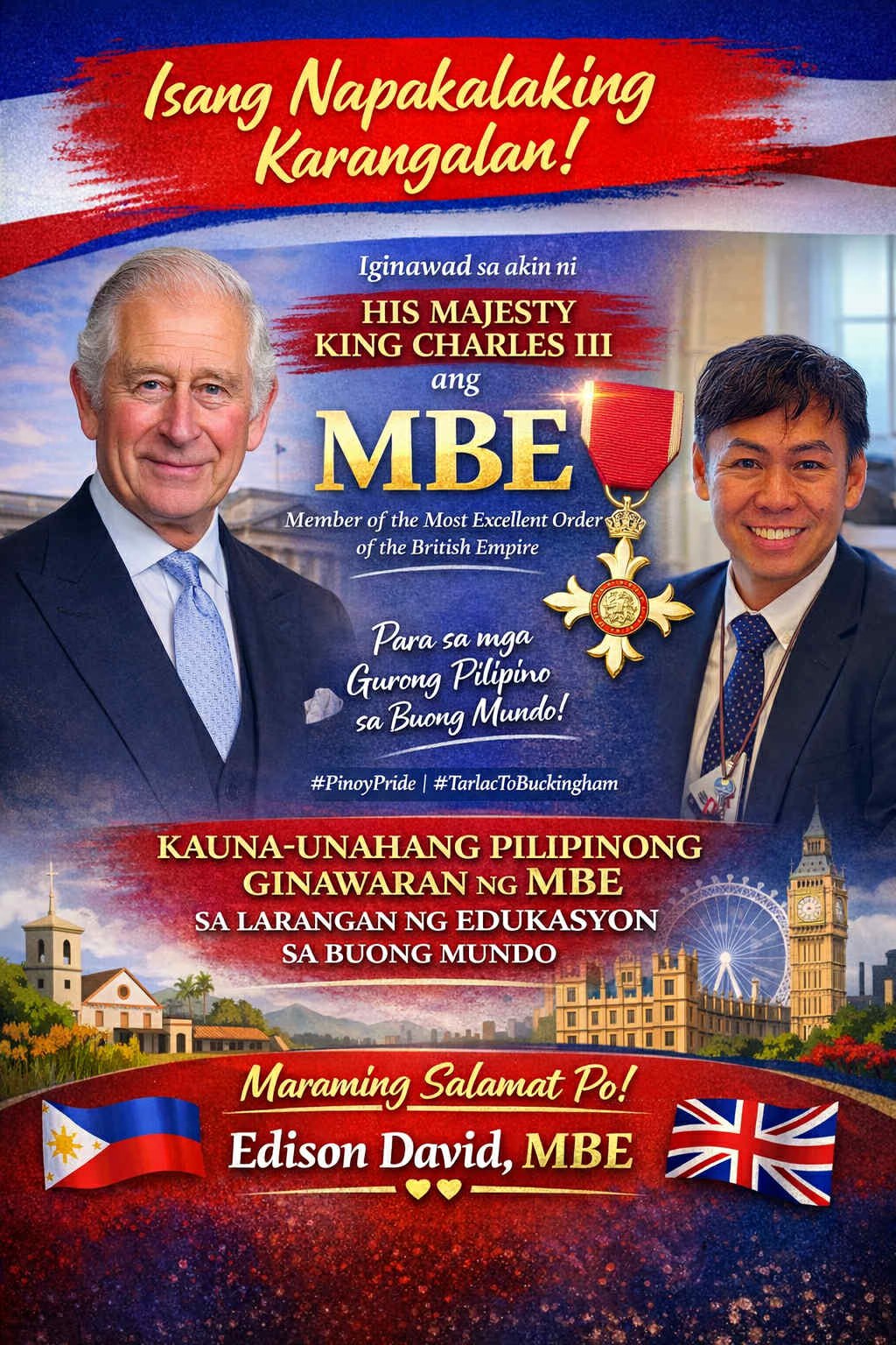 Filipino Educator Makes History, Awarded MBE By King Charles