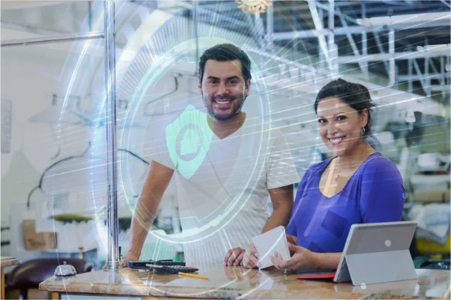 Imagen de escudo digital representando ciberseguridad en las PYMES