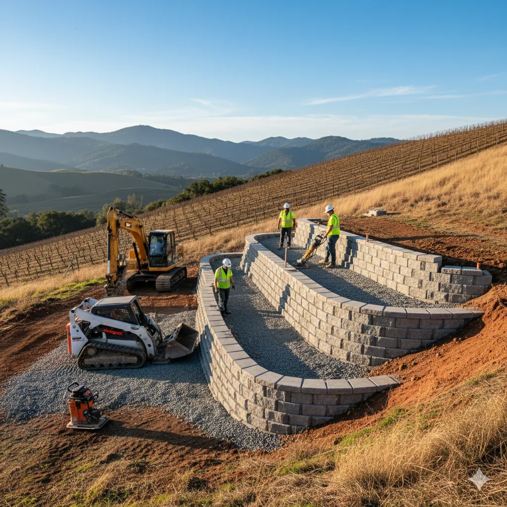 Utility Trenching & Retaining Walls in Napa Valley