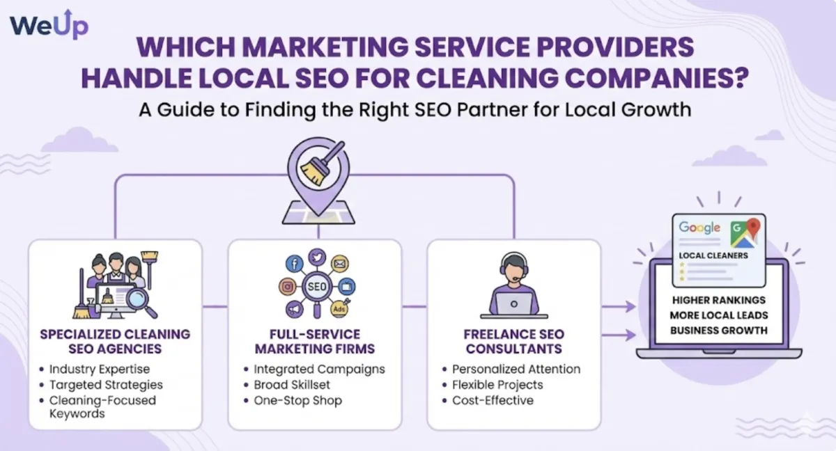 Which marketing service providers handle local SEO for cleaning companies?