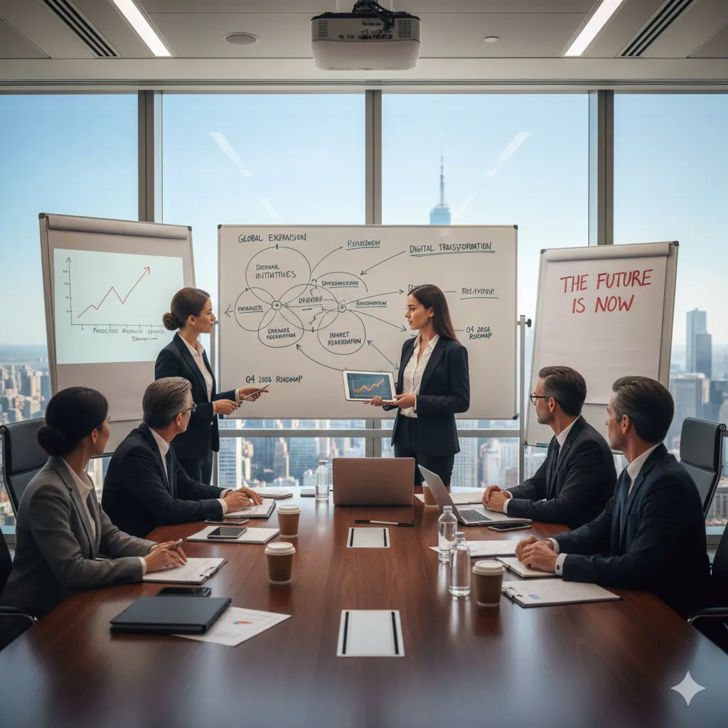 business strategy team meeting