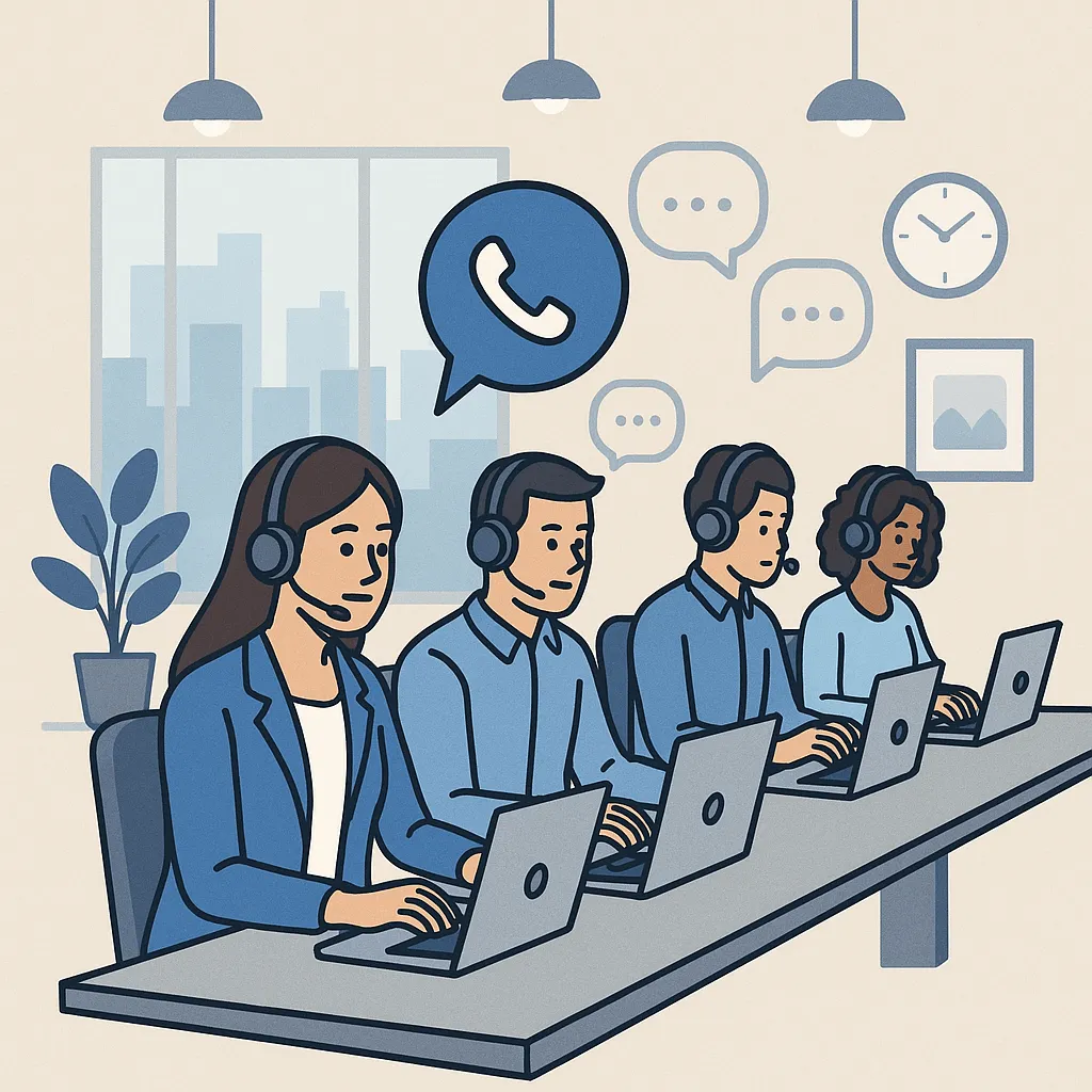 Modern Call Center Answering Calls for Service Businesses