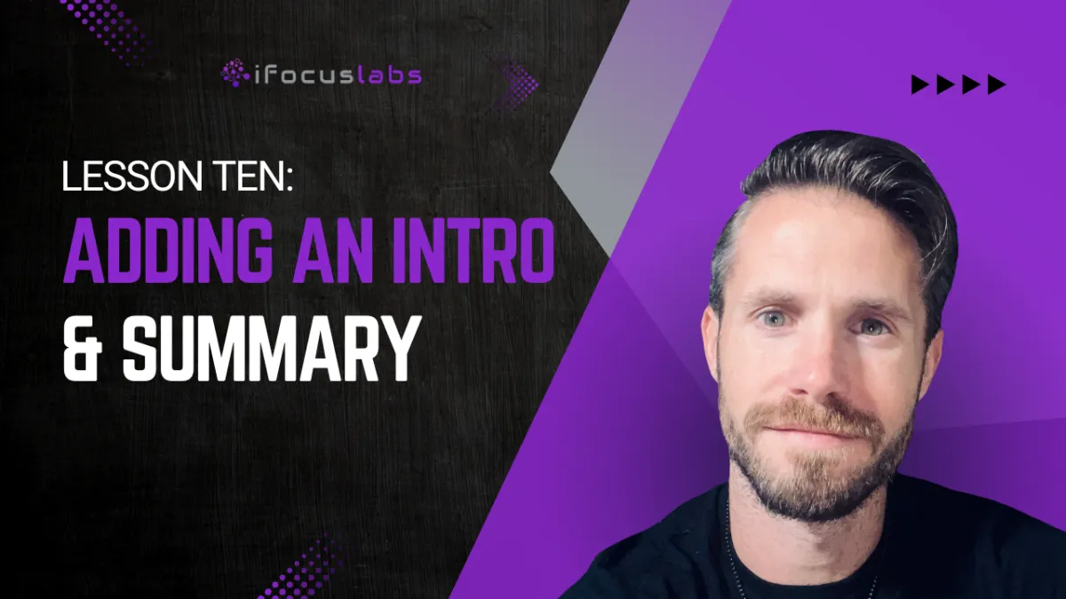 How to Add an Intro and Summary to Your Online Course