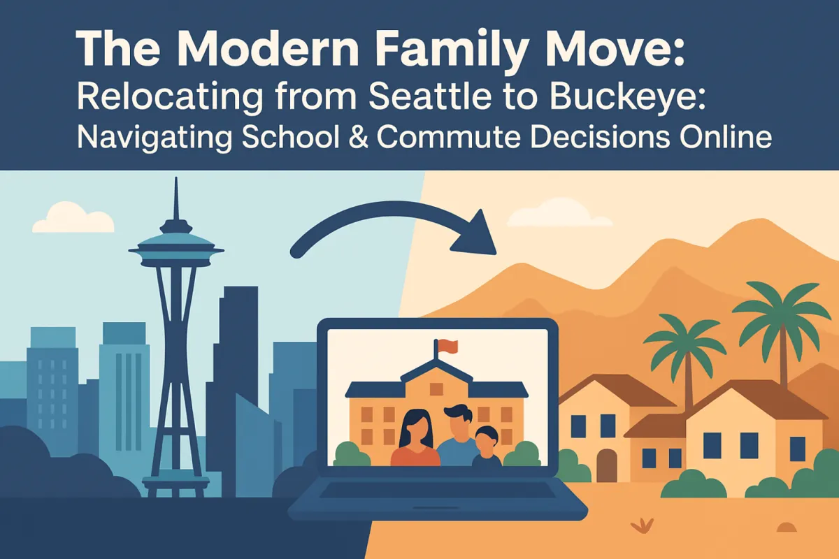 The Modern Family Move: Relocating from Seattle to Buckeye: Navigating School & Commute Decisions Online
