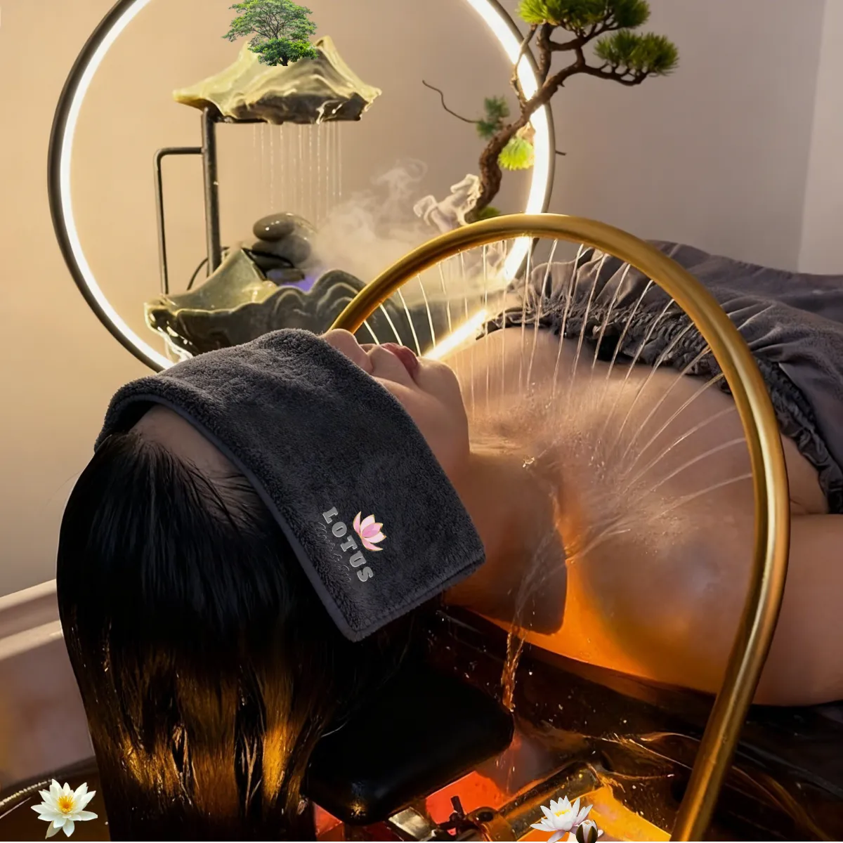 Relaxing Nourishing Head Spa session designed to support stress relief and mental relaxation