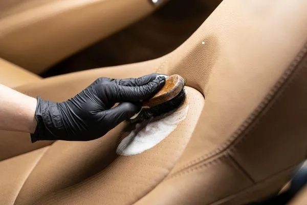 Cleaning Car Leather Seat