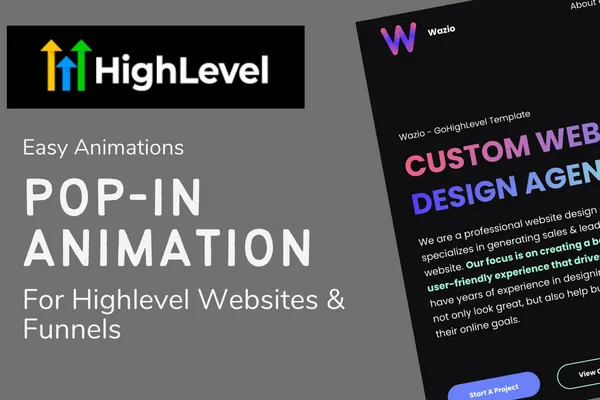 Thumbnail image for esay pop-in animation for highlevel websites and funnels