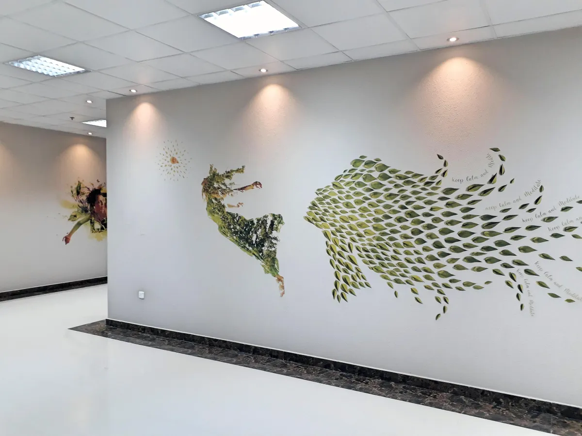 custom wall mural in modern office