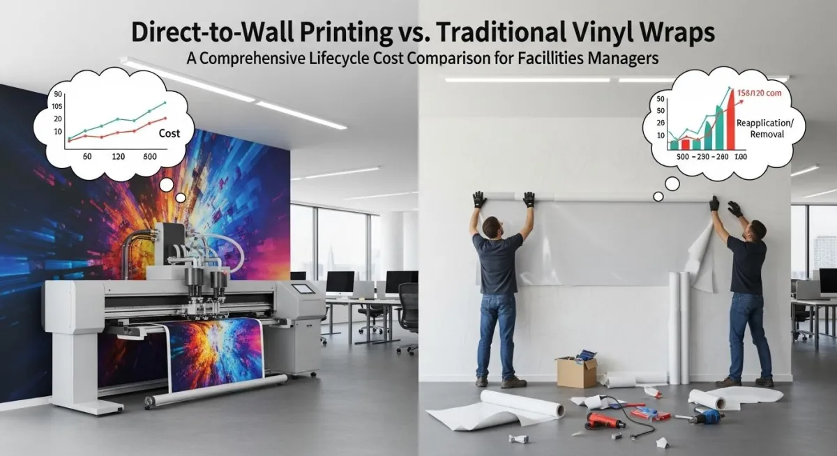 Direct-to-Wall Printing vs. Traditional Vinyl Wraps: A Comprehensive Lifecycle Cost Comparison for Facilities Managers