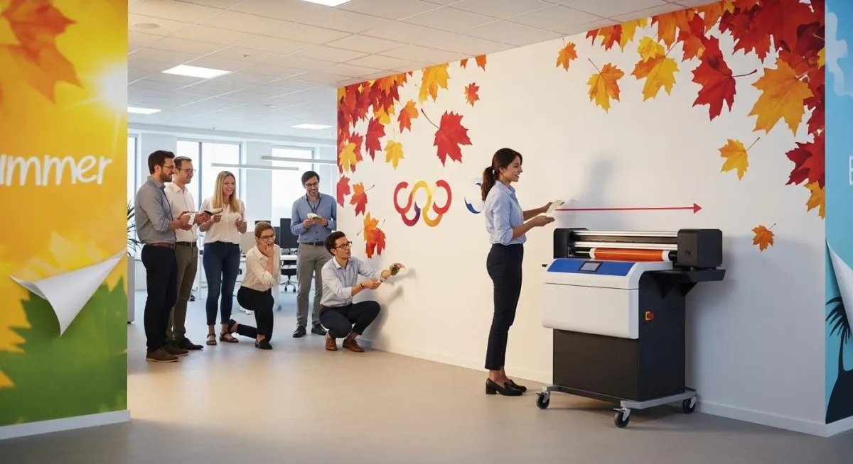 How Seasonal Office Branding Subscriptions Transform Corporate Environments Through Direct-to-Wall Printing