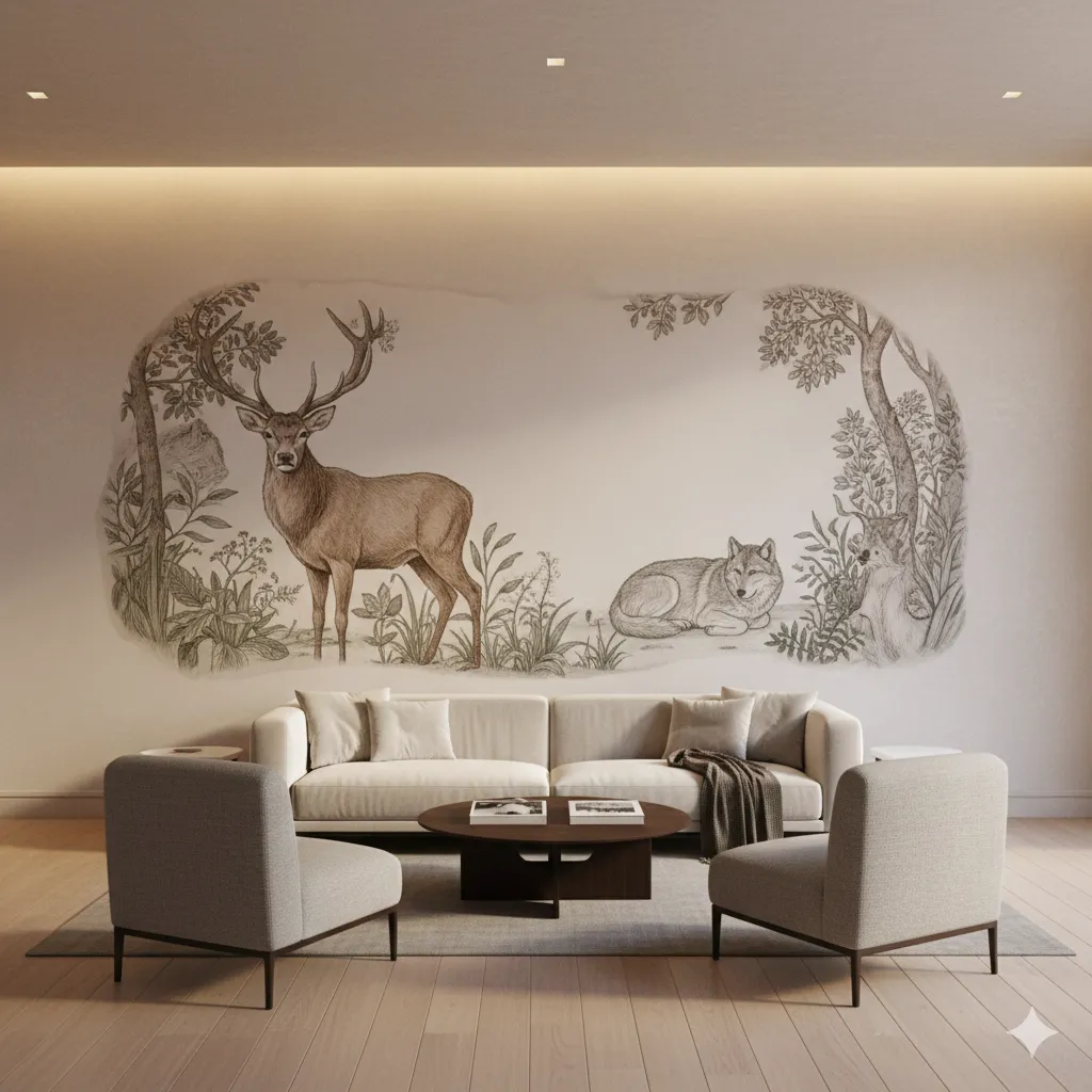 Direct-to-wall branding installed in a large institutional corridor during a scheduled facility refresh