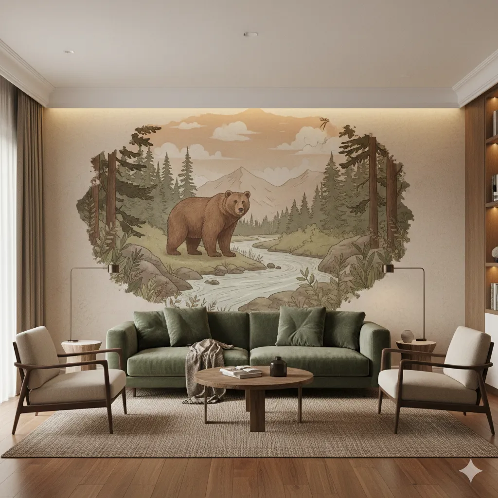 Large-scale direct-to-wall mural installation in an occupied institutional building