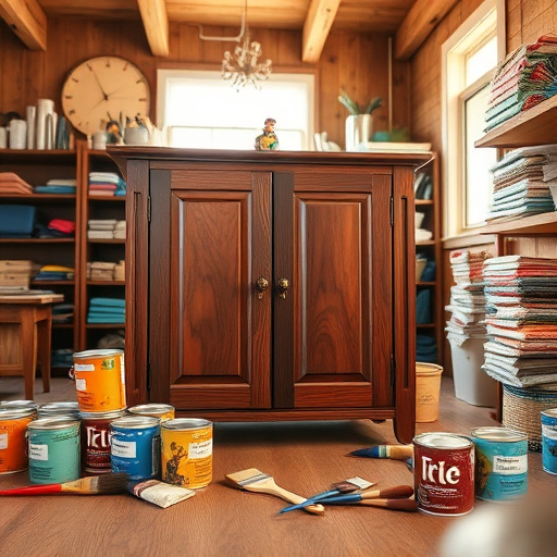 Vibrant PopArt cover image for a blog on local cabinet repair experts in Johns Creek, Georgia. Features an array of beautifully crafted cabinets in oak, cherry, and maple finishes, arranged in a playful, eye-catching composition. Cartoonish tools like a smiling hammer, cheerful screwdriver, and playful saw float around the cabinets, creating a friendly workshop atmosphere. The upbeat tone is enhanced with playful splashes of color. The background depicts a stylized home kitchen in bright teal, orange, and yellow, adorned with whimsical clouds and abstract shapes symbolizing creativity. Subtle regional elements like peach trees and golf clubs add local charm. The overall composition radiates community spirit and craftsmanship, emphasizing the expertise of local professionals in a warm, engaging manner.