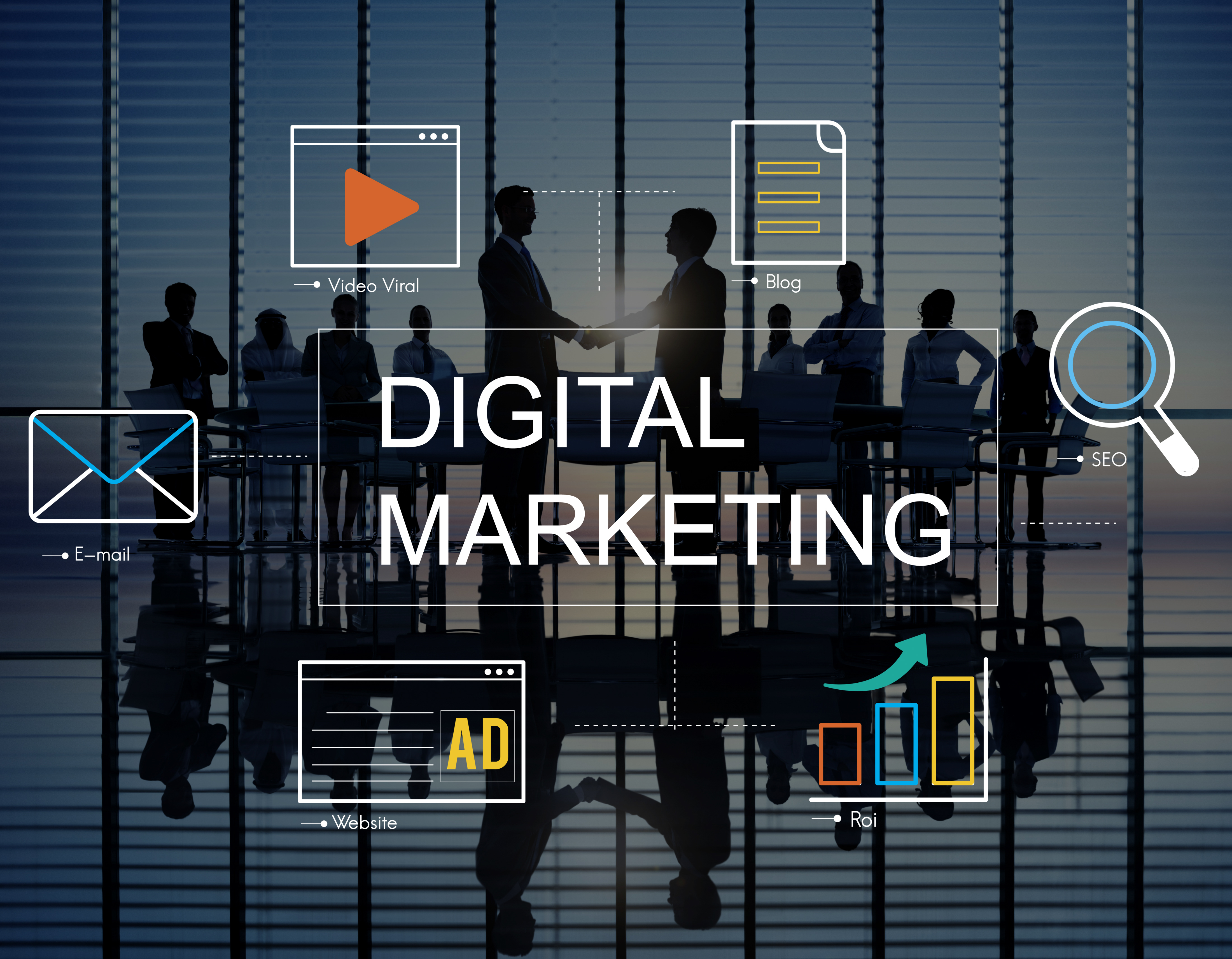digital marketing with icons