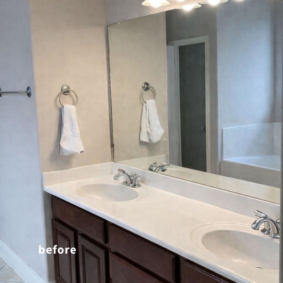Austin bathroom vanity before remodel