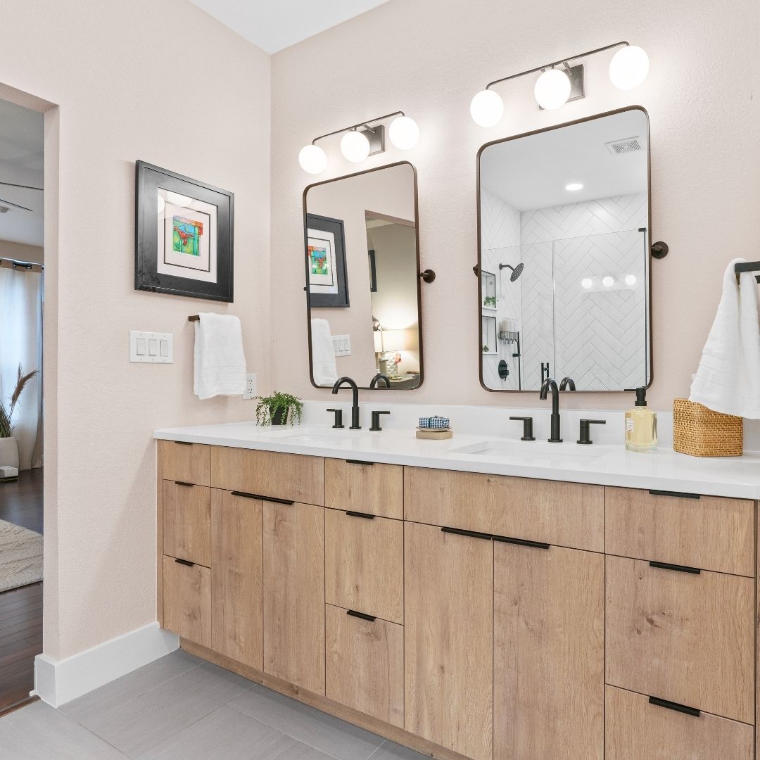 Austin bathroom vanity after remodel
