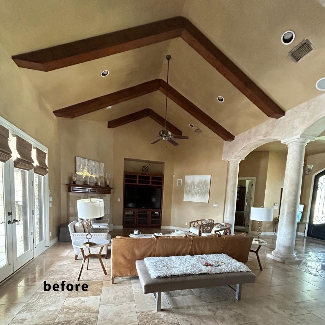 Austin custom living room before remodel