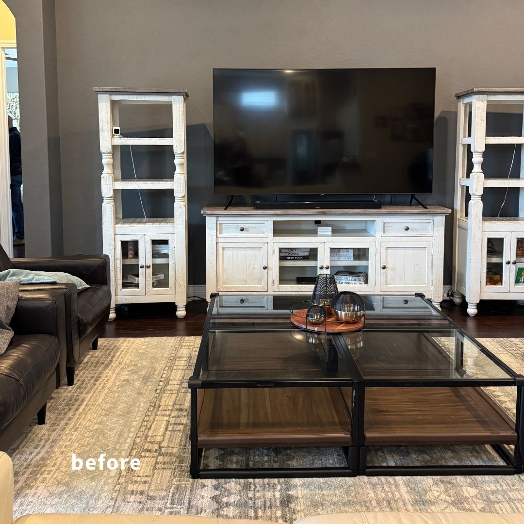Austin custom living room before remodel