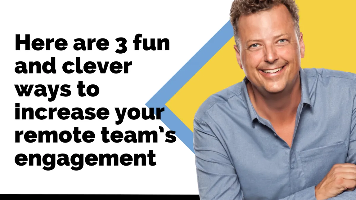 motivational speaker smiling in blue shirt