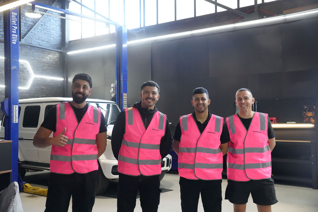 Sydney Pink Slips team photo at Gladesville workshop