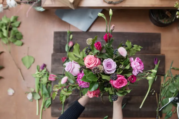 Garden Style Arrangement in shades of peach