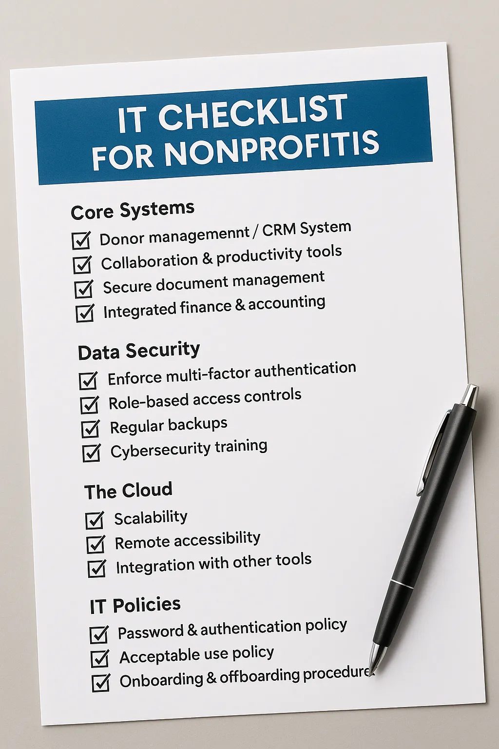 The Essential IT Checklist for Nonprofits: Build a Strong Tech Foundation for Growth