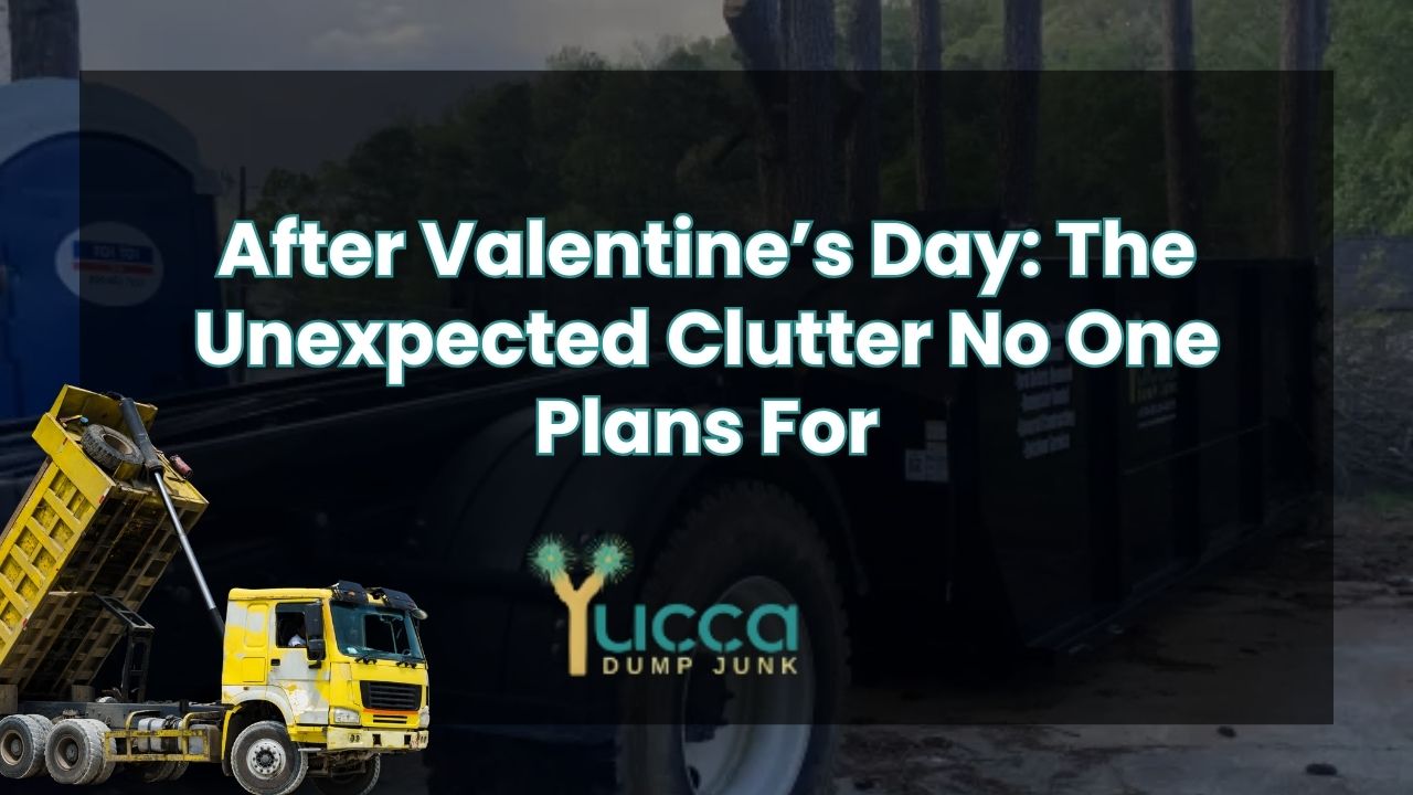 post holiday junk removal after Valentine’s Day, residential dumpster rental services in Metro Atlanta, home decluttering services after holidays, garage cleanout after Valentine’s Day, affordable dumpster rental services near me, local junk removal services in Atlanta GA, Metro Atlanta dumpster rental for seasonal cleanup, Yucca Dump Junk residential cleanup services