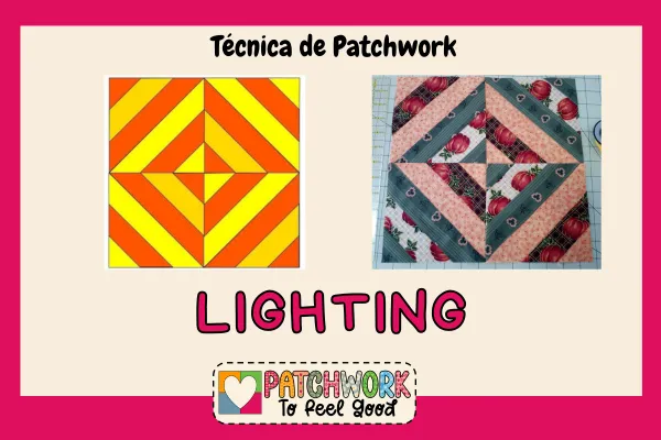 Gráfico y Foto del bloque de patchwork lighting