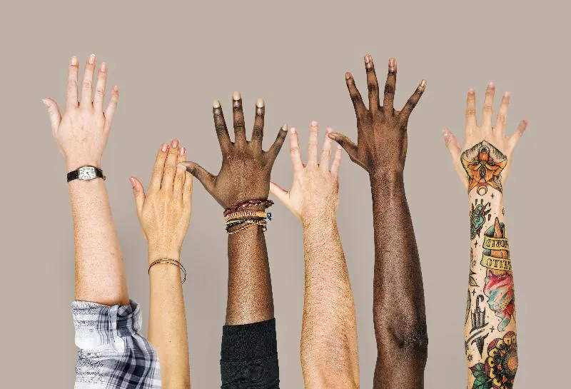 hands raised