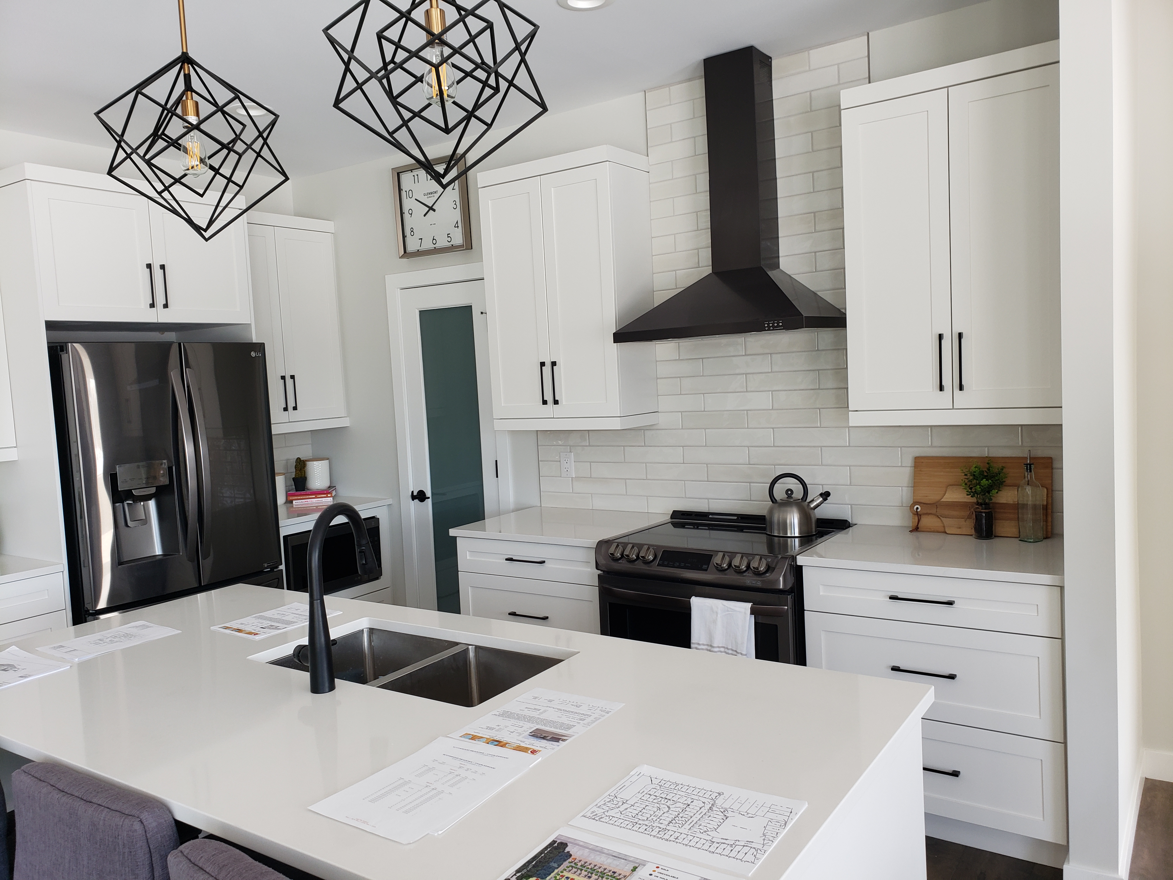 high ceiling basement kitchen