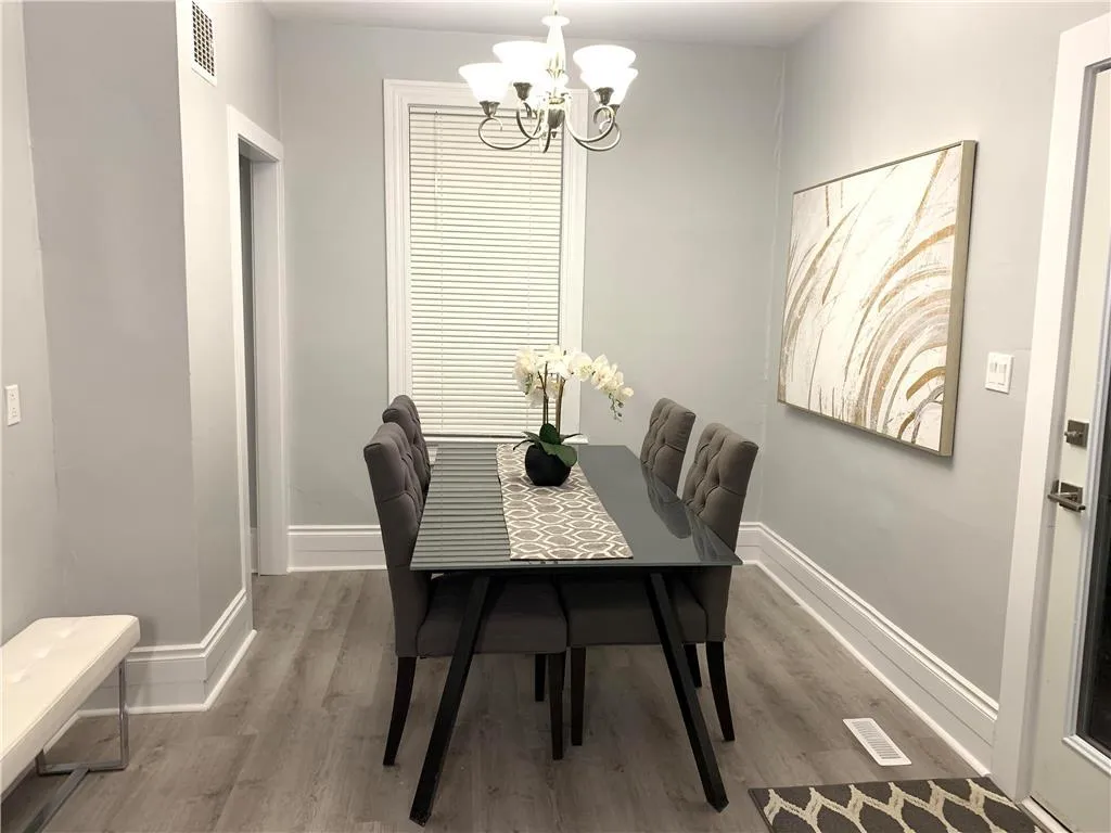 fully finished dining room in basement