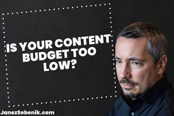 What is the average budget for content marketing?