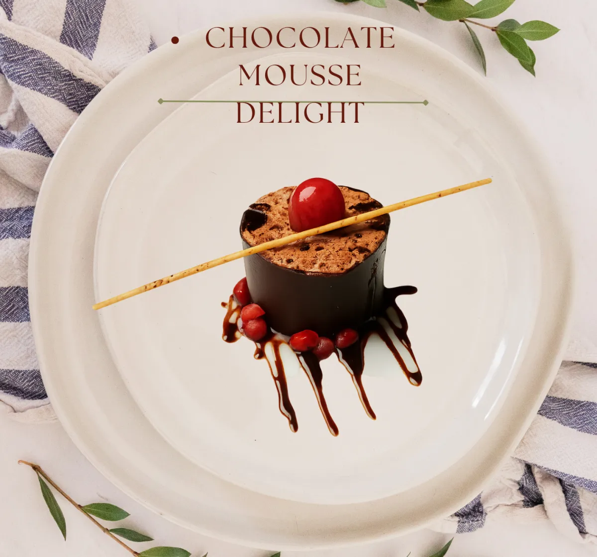 Creamy chocolate mousse dessert at Signature by Darling