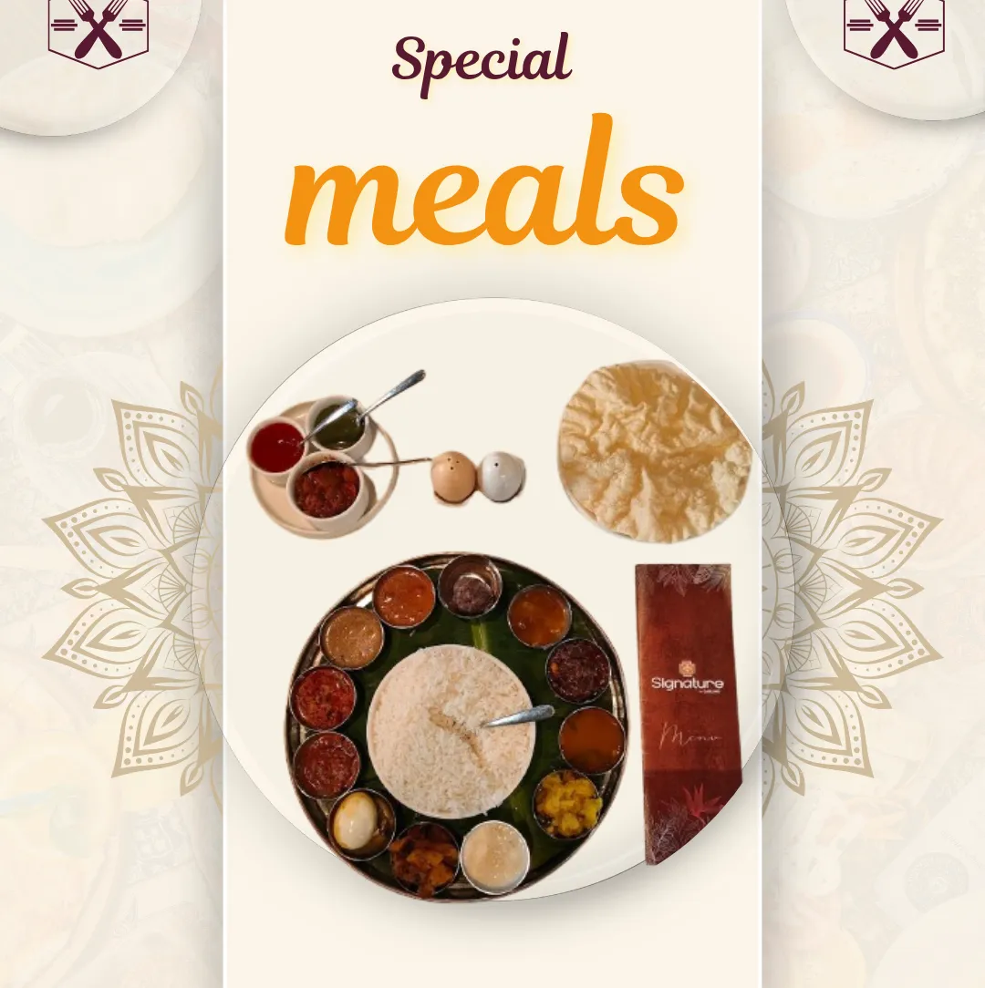 Signature non-veg meal platter served fresh