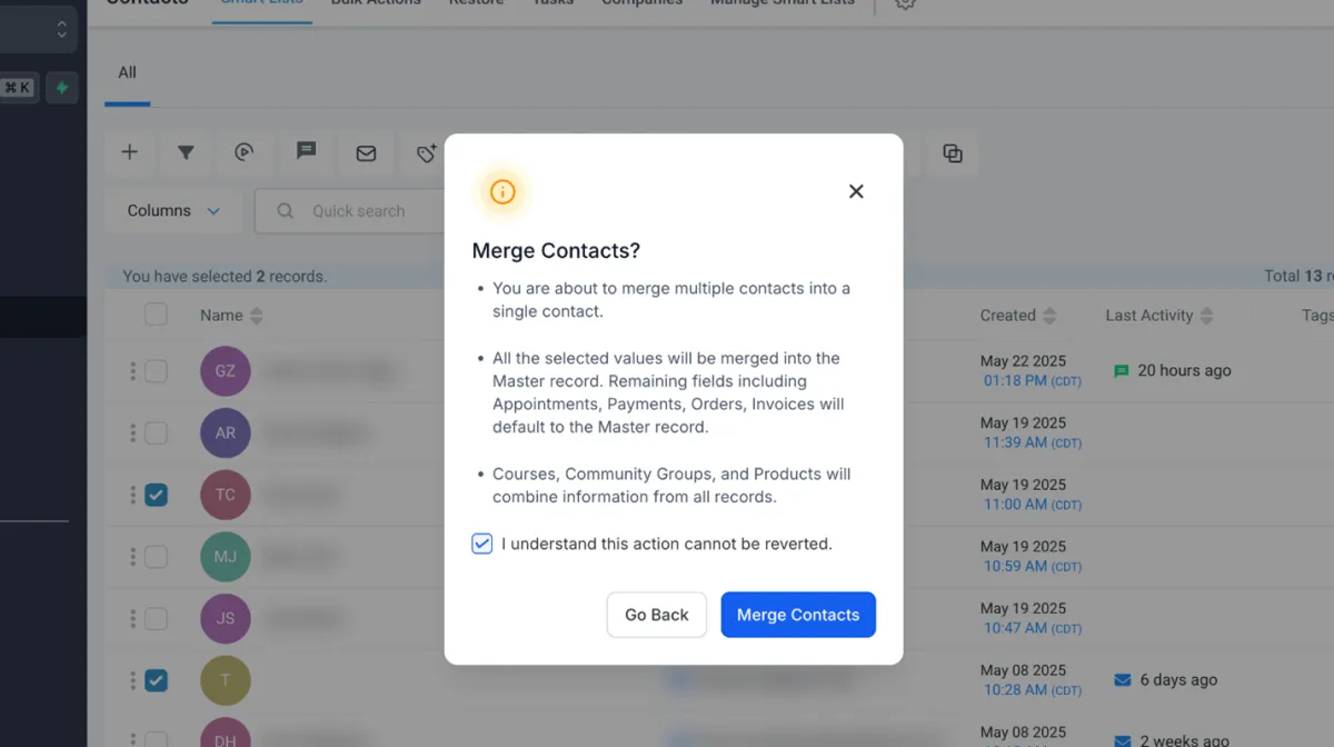 Hoe Dubbele Contacten Samen te Voegen in ByBoostify