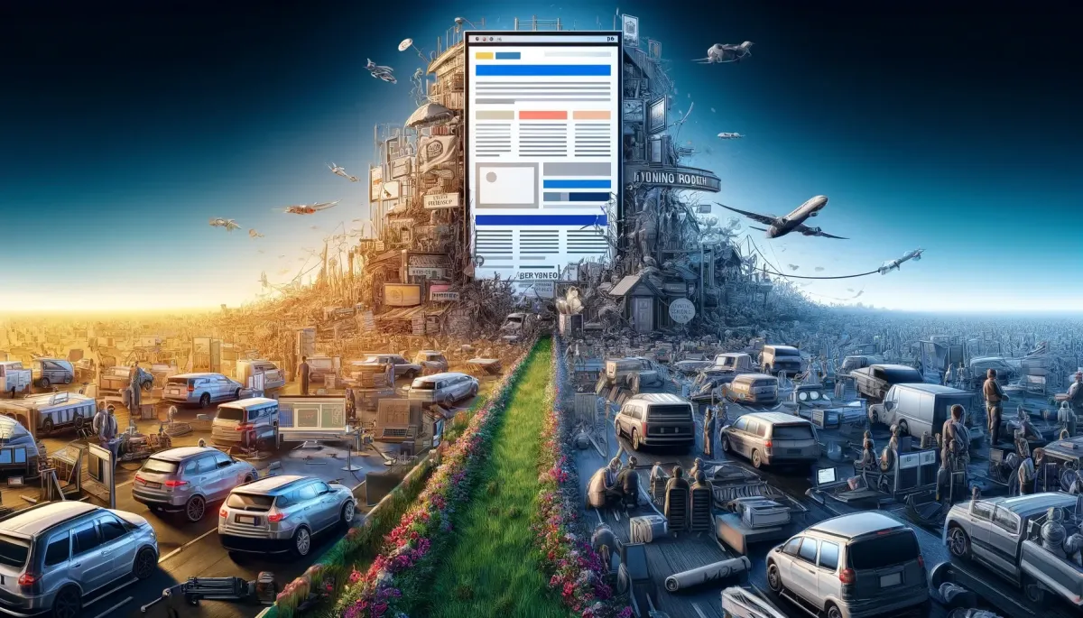 The display screens of the landing page