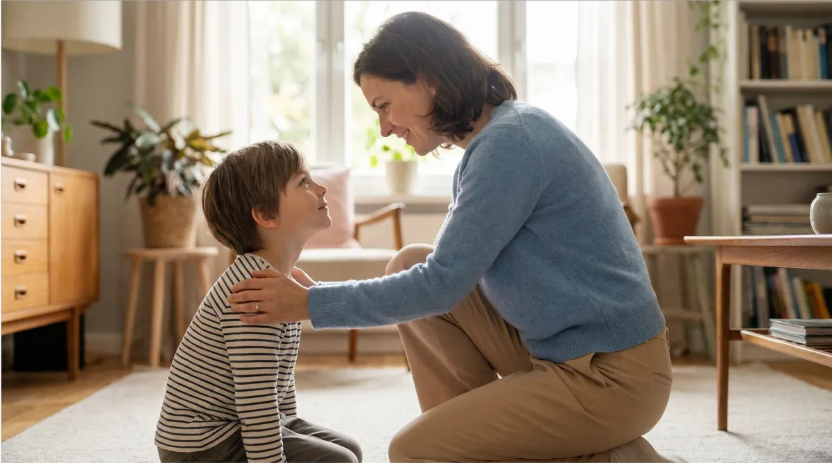 Child listening to mom