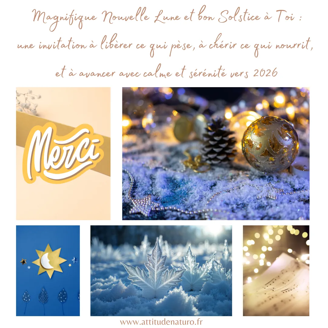 Nouvelle lune 20 décembre 2025 et solstice d'hiver Attitude Naturo