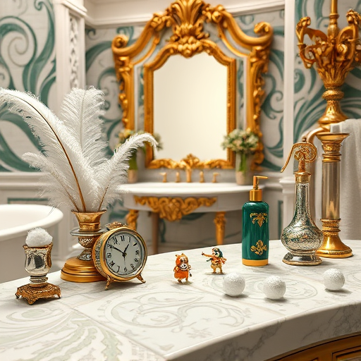A vibrant surrealist scene featuring a modern kitchen design showroom with flowing, molten glass-like countertops intertwining with floating, reflective cabinets displaying abstract constellation patterns. Oversized, exaggerated utensils—such as a giant fork bent like a treble clef and a spiral-stretched spoon—add playful quirkiness. Floating islands of countertops are framed by looping, kaleidoscopic neon light trails, creating an otherworldly ambiance. Levitating kitchen appliances, including a cheerful-looking coffee machine and a blender with swirling, colorful vortexes, enhance the whimsical atmosphere. The scene employs saturated jewel tones—deep emerald green, vivid blue, and rich magenta—and soft, diffuse lighting that emphasizes the fluid, fantastical elements. This imaginative kitchen showroom blends surreal artistry with innovative design, perfect for a blog about creative kitchen ideas.